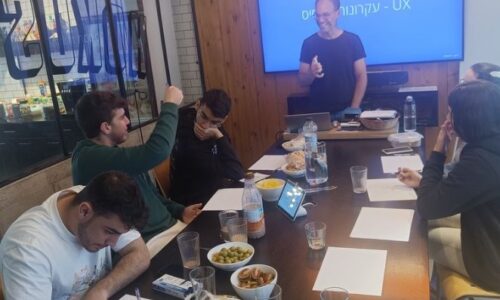 תלמידי אורט בוים רוגוזין קרית גת בסדנת סדנת ux/ui במשרדי הסטודיו של חברת דלויט