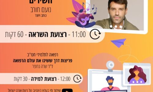 אלפי משתתפים במפגשים מקוונים עם היוצר נועם חורב שיזם המנהל למו”פ ולהכשרה באורט